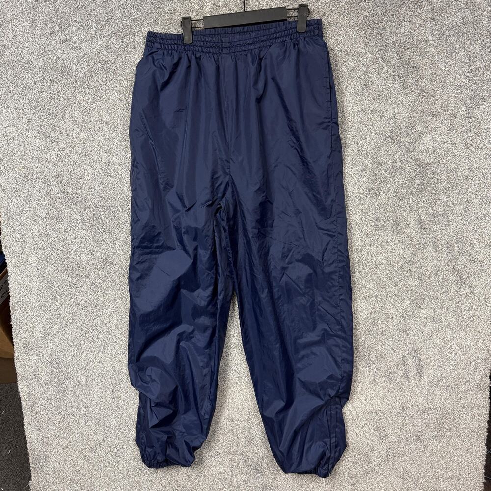 Vintage Y2K Franklin Sports Track Pants L 32x30 Blue Nylon Lined Athletic Sporty
